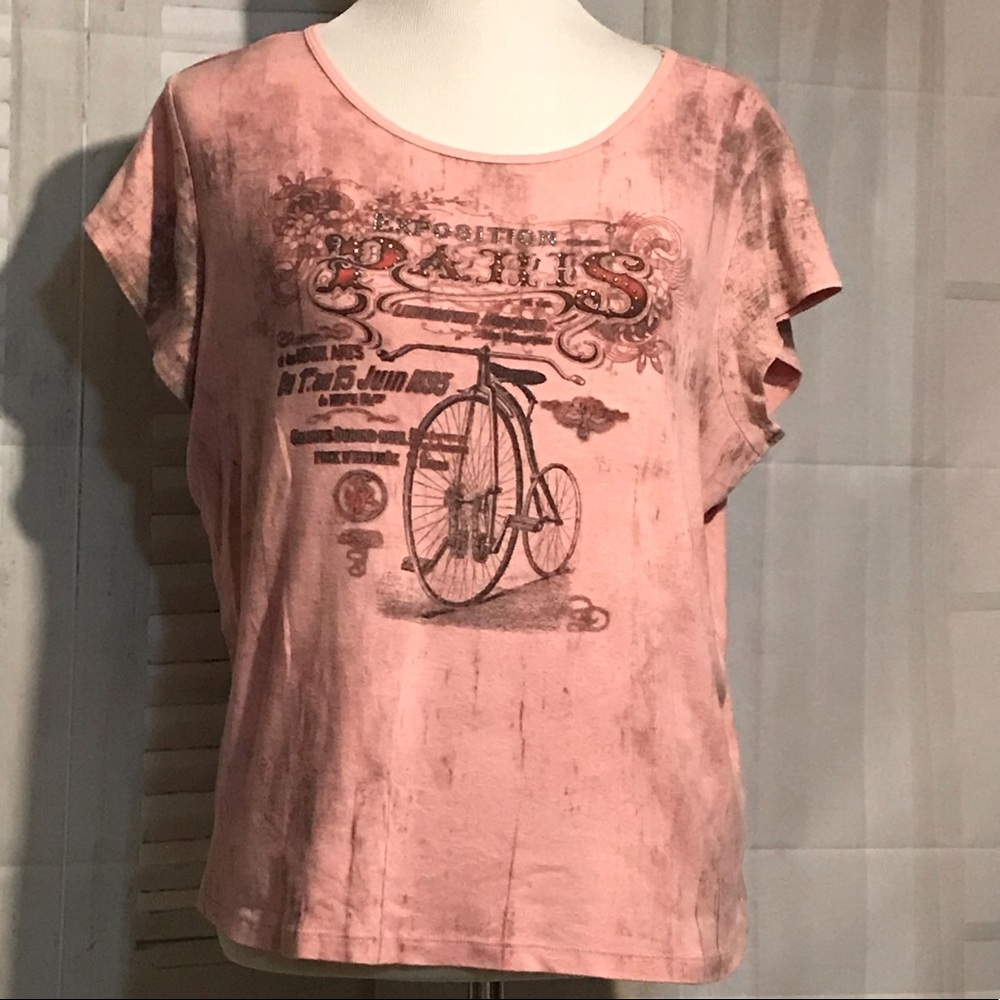 Paris Bicycle Pink Tee